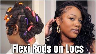 Flexi Rods On Locs  Dry Hair No Products No Retwist  Loc Styles