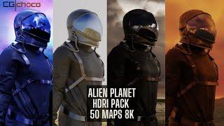 Alien Planet 8k HDRI Pack for Sci-fi 3D Scenes and Renders Creation for characters archi vehicles