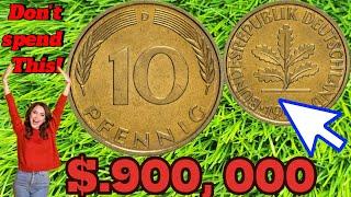 $900000.00 DO YOU HAVE IT  Rare and Expensive Error Coin 10 Pfennig Germany worth big money