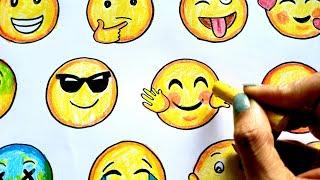 World Emoji Day drawing Easy  How to draw different types of Smileys