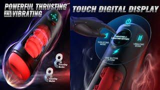 Revolutionize Your Pleasure 2023 Male Masturbators with 8 Vibrating & Thrusting Modes + LCD Display