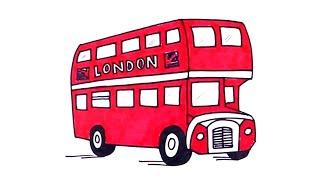 How to draw a Double decker bus of London.