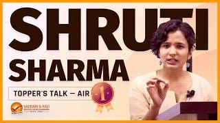 Toppers Talk by Shruti Sharma AIR 01  Vajiram & Ravi