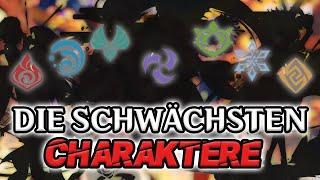 Der SCHWÄCHSTE Charakter von jedem Element MEINE Meinung  Genshin Impact  deutsch