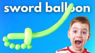 PIRATE BALLOON SWORD - How to Make a Sword Balloon #balloonsword #swordballoon