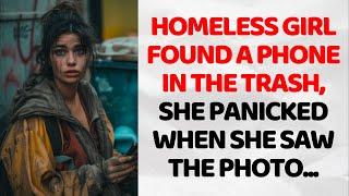 Homeless girl found a phone in the trash she panicked when she saw the photo...