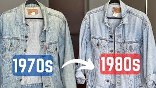 Vintage Levis Type III trucker jacket 1970s vs 1980s also dating of Levis Type 3 denim jacket