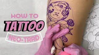 Tattoo Tutorial - How to Tattoo a Neo-Traditional Design