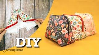 Easy Zippered Pouch Tutorial with Flat Bottom  DIY Sewing for Beginners
