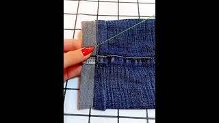 Jeans are too long at the hem shorten it with this sewing method