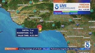 Preliminary magnitude 3.6 earthquake rattles Malibu