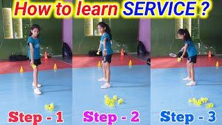 How to learn Badminton Service ? Kids Badminton  Beginners  Tips & Tricks