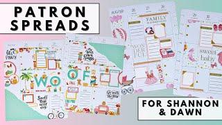 PLAN WITH ME  PATRON SPREADS FOR SHANNON & DAWN  THE HAPPY PLANNER