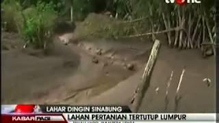 banjir lahar sinabung merusak lahan pertanian warga