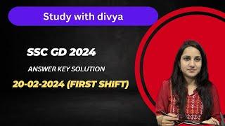 SSC GD 2024 II answer key solution II 20022024 first shift full paper solution