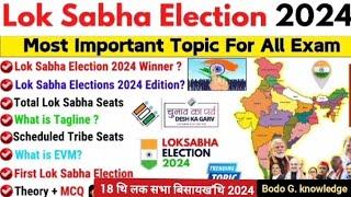 Lock sabha election MCQs 2024  2024 लक सभा बिसायखथि Part-1