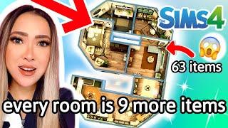 every room I have to place 9 MORE ITEMS in a 9-shaped home Sims 4 Number Build Challenge FINALE