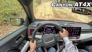 2023 GMC Canyon AT4X - Driving in Mud Dirt Road and Rain POV Binaural Audio