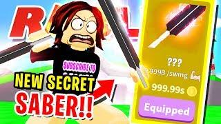 *NEW* SUPER SECRET HALLOWEEN DOUBLE SABER IN ROBLOX SABER SIMULATOR Only She Has This