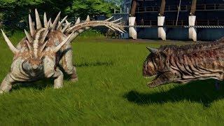 Jurassic World Evolution - Chungkingosaurus vs Carnotaurus 1080p 60FPS