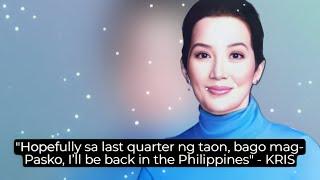 Kris Aquino Plans to Return Home by Christmas