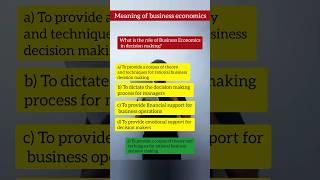 Meaning of business economics part 2 mcq questions  ca foundation #shorts