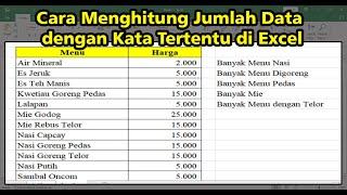 Cara Menghitung Jumlah Data dengan Kata Tertentu di Excel