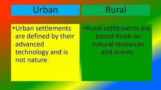 DIFFERENCE BETWEEN URBAN RURAL