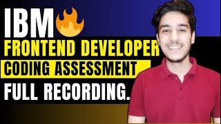 IBM coding assessment hackerrank 2024  IBM frontend developer coding assessment  off campus hiring