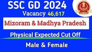 SSC GD CUT OFF 2024  SSC GD Safe Score For Physical 2024  Madhya Pradesh & Mizoram Cut Off 2024