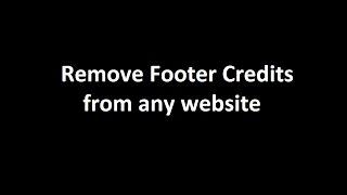 Hideremove the footer credit on your website