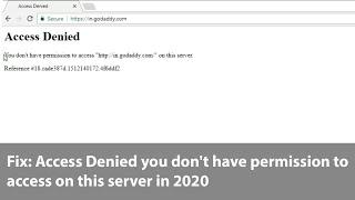Fix Access Denied you dont have permission to access on this server