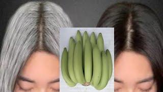 White Hair Dye Naturally With Banana  White hair to black hair in 3 minutes  Gray hair dye