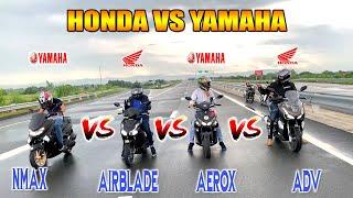 Honda ADV vs Aerox vs Nmax vs Airblade  Drag race