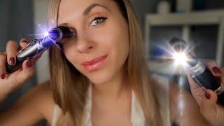 ASMR OTOSCOPE ONLY Ear exam unintelligible whispering Rain sounds