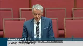 Youth Voice in Parliament Senator Rennick amplifies Harrisons voice on integrity in parliament