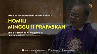 Homili Minggu II Prapaskah - Rm. Ruki SJ Sabtu 4 Maret 2023 16.30 WIB