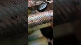 knurling with my homemade lathe #making #diy
