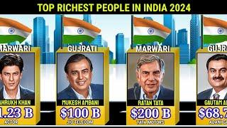  Rich People in India 2024  Top 100 Billionaire by ranking 3d Comparison