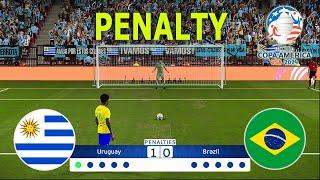 Uruguay vs Brazil - Penalty Shootout  Copa America 2024 - Quarter Final  Vinicius vs Nunez  PES