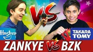 Beyblade Battle ZANKYE VS BZK - Hasbro Switchstrike vs Takara Tomy Beyblade Burst God