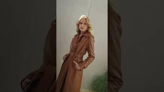 TRENCH CUIR MARRON   FEMME