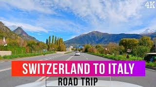 Switzerland to Italy Road Trip  Raron  to Como  4K Drive