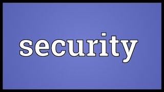 Security Meaning
