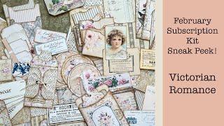 Victorian Romance Junk Journaling February Subscription Kit with Pink Monarch Prints Sneak Peek