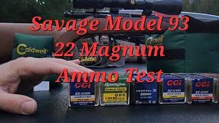 Savage Model 93 G Wood Stock 22 Magnum WMR Ammo Accuracy Test