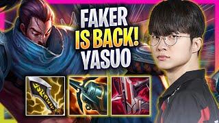FAKER IS BACK TO KOREA SOLOQ WITH YASUO - T1 Faker Plays Yasuo MID vs Tristana  Season 2024
