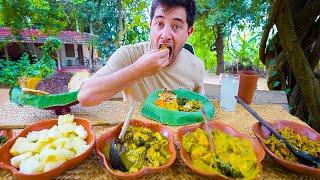 Sri Lankan Village Food  FISHERMAN LOTUS LEAF LUNCH + Unique Roti in Sri Lanka