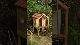 Treehouse build timelapse #shorts #diy #woodworking