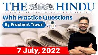 07 July 2022  The Hindu Newspaper Analysis by Prashant Tiwari  Current Affairs 2022 #UPSC #IAS